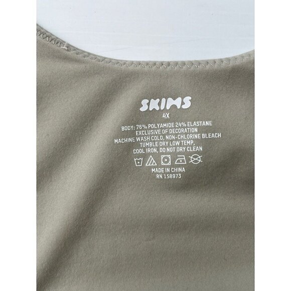 Skims Fits Everybody Square Neck Sleeveless Bodysuit Size 4X Talc BS-SCN-0294 - Picture 7 of 7